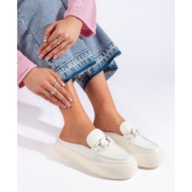 Női fehér platform papucs 1