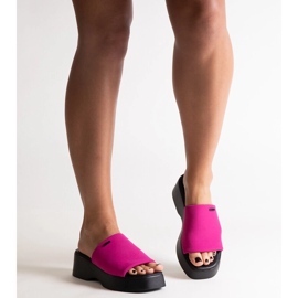 Rózsaszín papucsok a Big Star NN274026 platformon 2