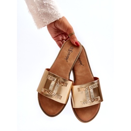 Seastar Női papucs arany díszítéssel aranysárga 3