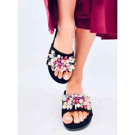 Lumsen Fekete flip-flop színes kövekkel 1