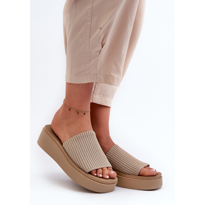 Sergio Leone SK083H női platform flip-flop, bézs 2