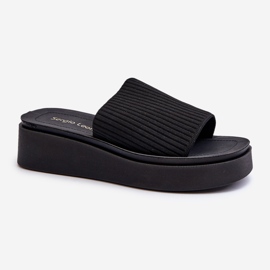 Sergio Leone SK083H női platform flip-Flops fekete 1