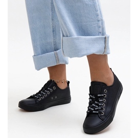 Fekete öko bőr tornacipő Big Star KK274106 1