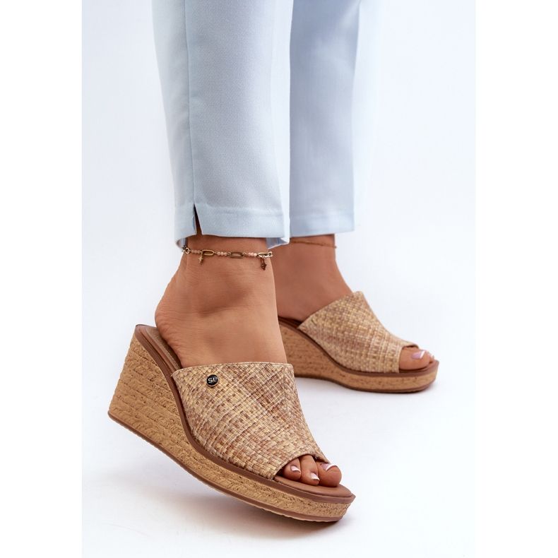Sergio Leone Női Wedge Flip-Flops KL213 Bézs 2