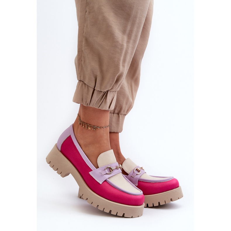 Zazoo 3475 női bőr mokaszin, bézs sokszínű 2