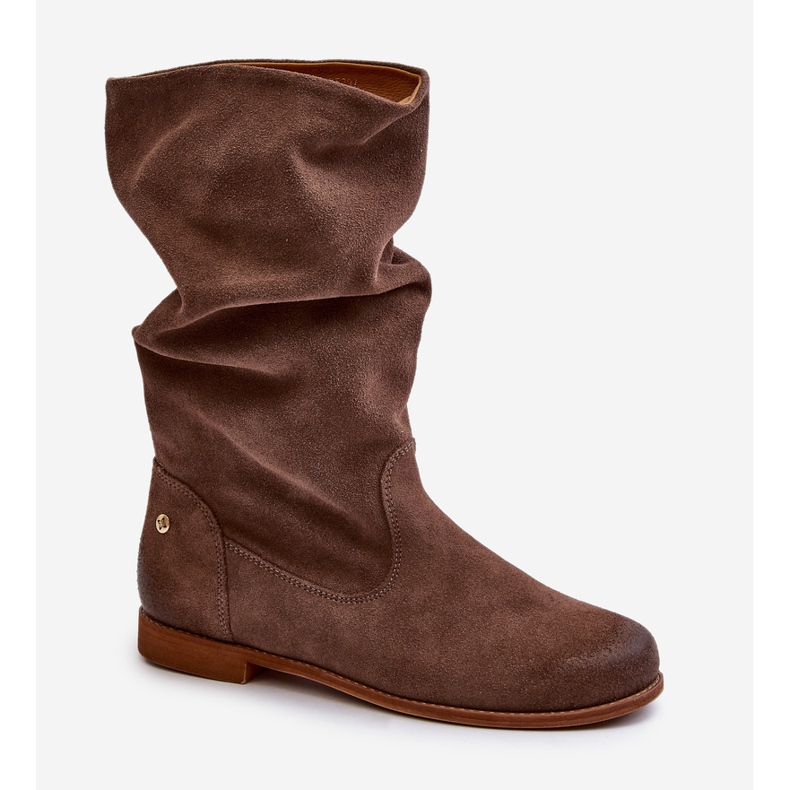 Női velúr csizma Maciejka 05057-14 barna 1