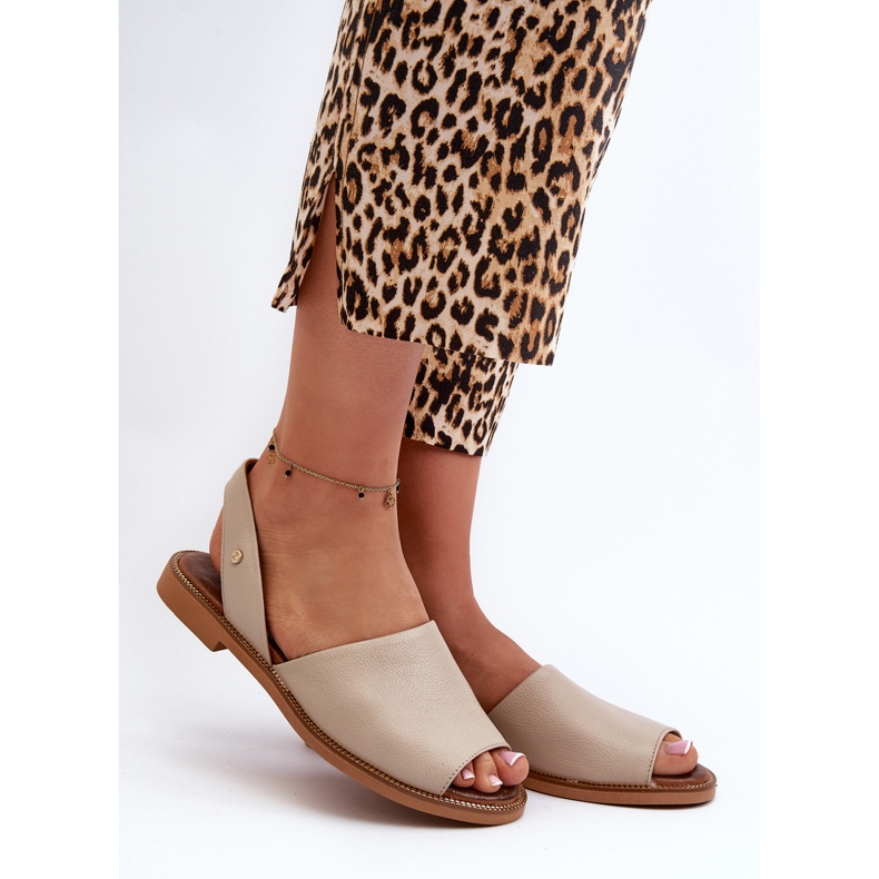 Zazoo 40327 Bőr Slip-On szandál, bézs 2