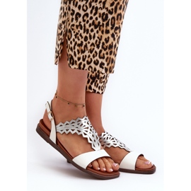 Sergio Leone SK070H női lapos szandál, fehér 2