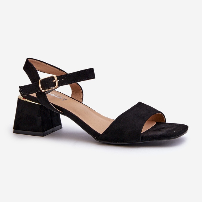 Női szandál egy Eco Suede blokkon, fekete Leisha 1