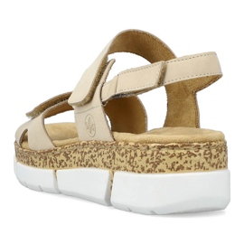 Kényelmes női bézs tépőzáras szandál Rieker V2366-60 1 Kényelmes női bézs tépőzáras szandál Rieker V2366-60 1