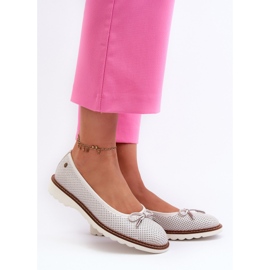 Női áttört balerinacipő természetes bőrből Maciejka P6509-11 fehér 2