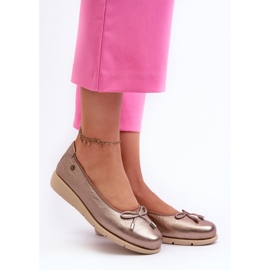 Elegáns női balerinacipő természetes bőrből Maciejka P6504-25 Gold aranysárga 2