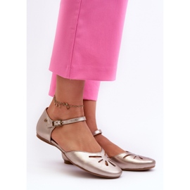 Bőr női szandál Maciejka 06641-25 Arany aranysárga 2