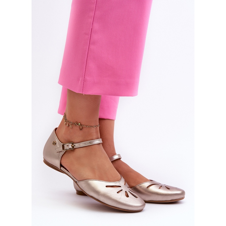 Bőr női szandál Maciejka 06641-25 Arany aranysárga 2