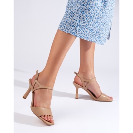 Sergio Leone bézs színű magas sarkú szandál 1