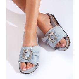 Kék papucsok parafa talppal 2