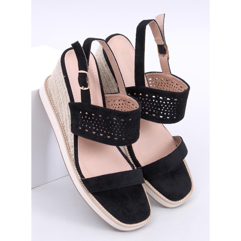 Debeve Black wedge espadrill szandál fekete 1 Debeve Black wedge espadrill szandál fekete 1