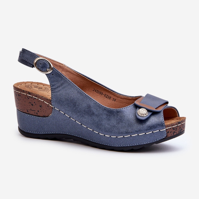 Női könnyű komfortcipő Wedge szandál, kék Efravia 1 Női könnyű komfortcipő Wedge szandál, kék Efravia 1