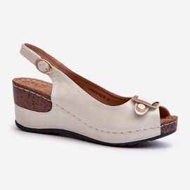 Evento Női világos ékszandál komfortcipő bézs és ezüst színű Efravia 1