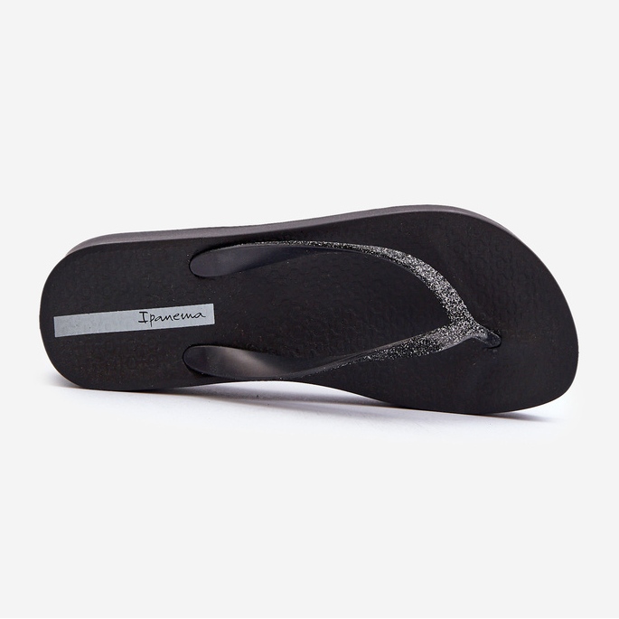 Női papucs csillogó pánttal 83386 Ipanema Mesh Chic Plate Fem Black fekete 1
