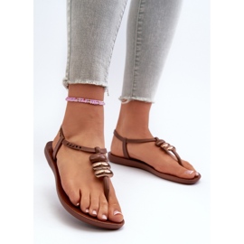 Női lapos szandál flip-flop 83507 Ipanema osztály, felfújt szandál fem barna 2
