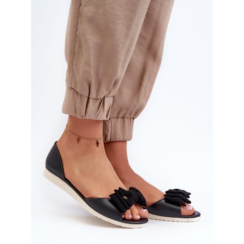 Női gumi balettlapok masnival, fekete Georia 1