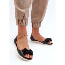 Női gumi balettlapok masnival, fekete Georia 2