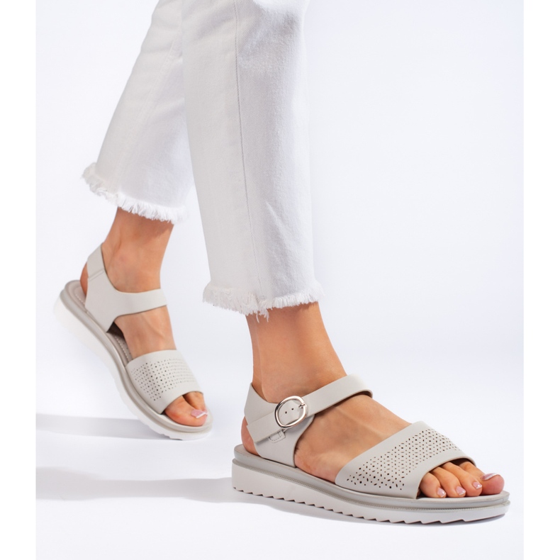 Szürke áttört platformszandál a Sergio Leone-tól 1