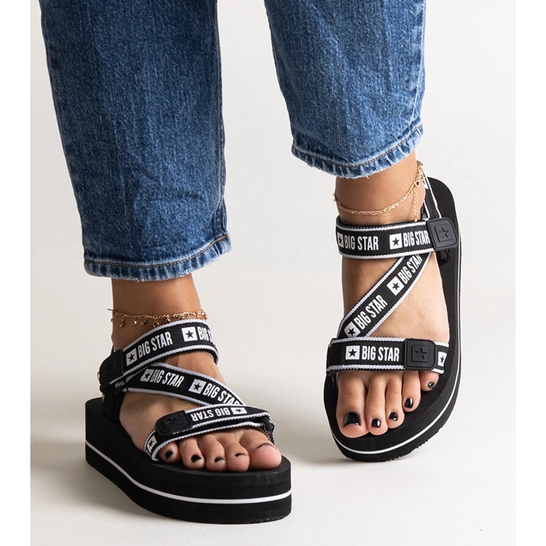 Fekete platformszandál Big Star NN274A525 1