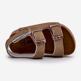 Gyermekszandál parafa emelvényen, tépőzárral rögzítve, Khaki Rorria bézs 2