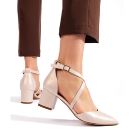 Sergio Leone bézs színű női pumpák 2