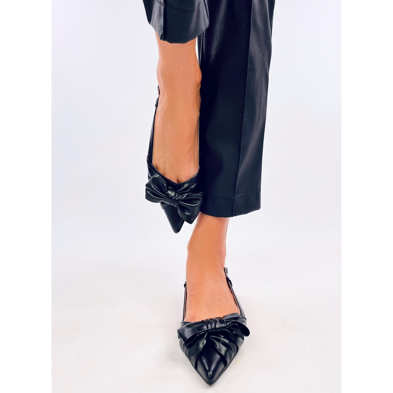 Candy Black nyitott sarkú balerinák fekete 1