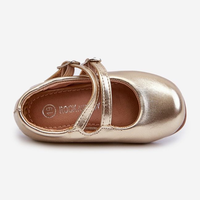 Gyermek balerinacipő arany Margenis pánttal aranysárga 1