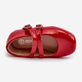 Lakkbőr gyerek balerinacipő piros Margenis pánttal 2