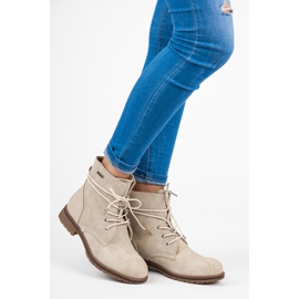 Juliet Bézs színű, lapos sarkú bokacsizma 2