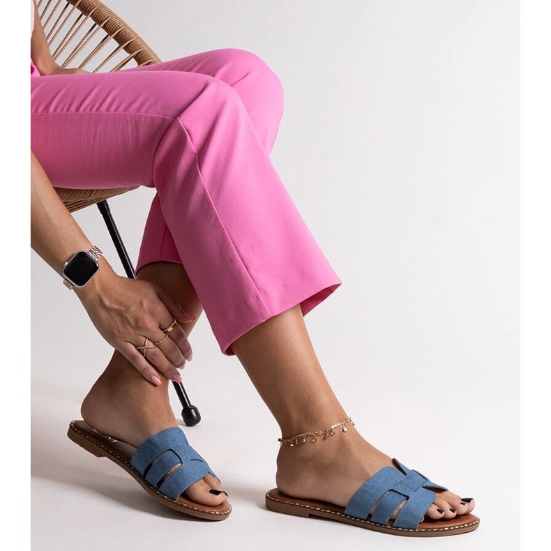 Kék papucs Hyiaba öko bőrből 1