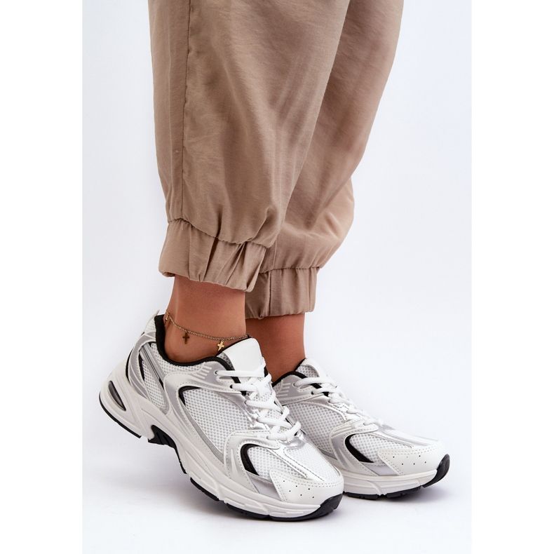 Női sportcipők, tornacipők, fehér és fekete Leranea 1