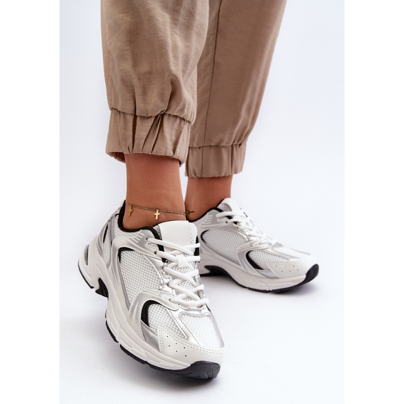 Női sportcipők, tornacipők, fehér és fekete Leranea 2