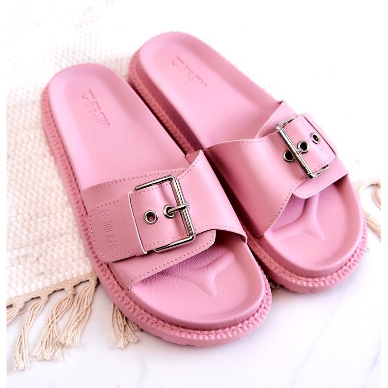 Klasszikus papucs csattal Big Star JJ274A308 Pink rózsaszín 4