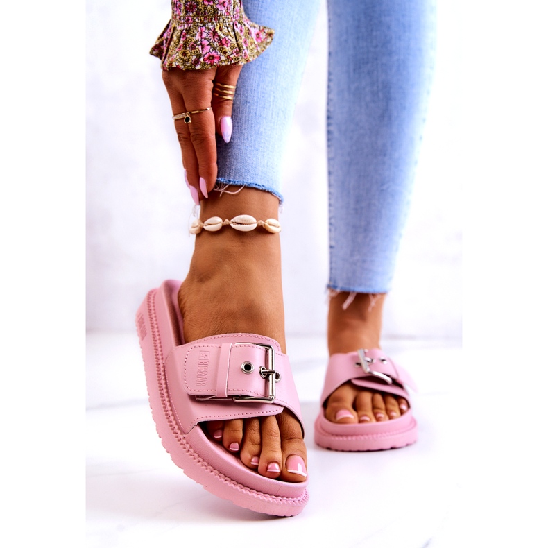 Klasszikus papucs csattal Big Star JJ274A308 Pink rózsaszín 1