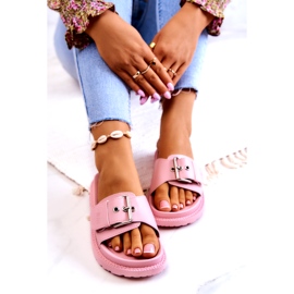 Klasszikus papucs csattal Big Star JJ274A308 Pink rózsaszín 3