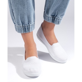 Női fehér szövet slip-on 1
