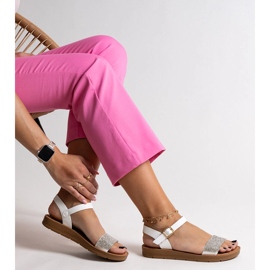 Fehér szandál Estellaria cirkóniákkal 1