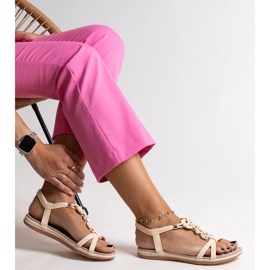 Bézs szandál Mimóza kövekkel 1