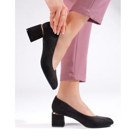 Fekete velúr magas sarkú cipő 2