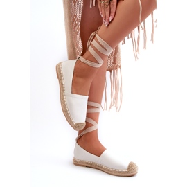 Bellucci Fűzős Eco bőr espadrillák, fehér 2