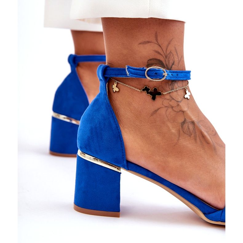 Seastar Essenza kék velúr fonott szandál 4