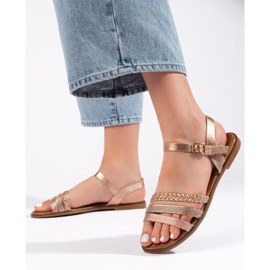 Női arany lapos szandál aranysárga 1