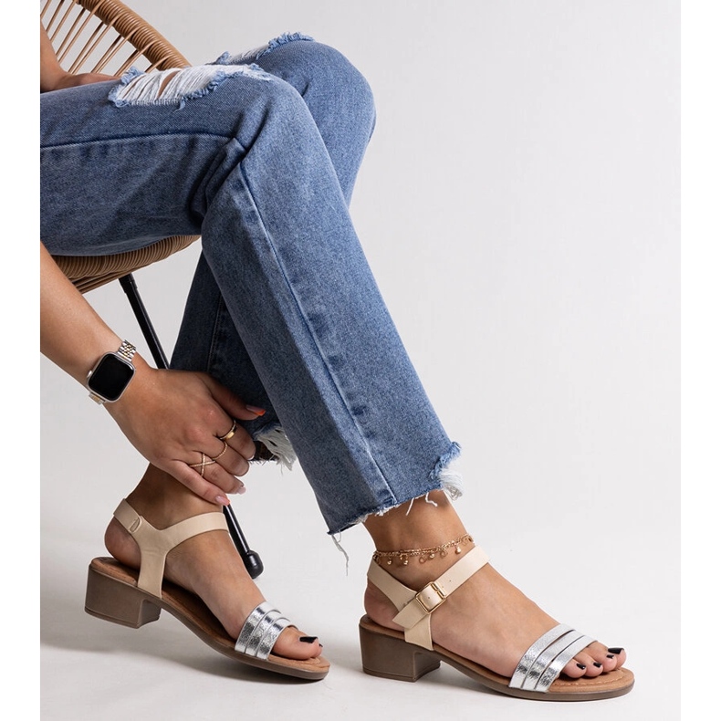 Salsabi ezüst alacsony sarkú szandál 1