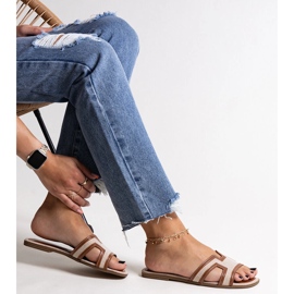 Barna klasszikus Baya papucs bézs 1